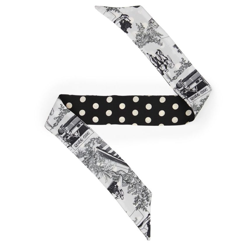 Petit Twilly en twill de soie imprimé Quotidien et Gros Pois col 1 noir