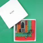 Coffret Châle en laine et soie Anne du Planty et bracelet en cuir – Vert