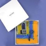Coffret Châle en laine et soie Anne du Planty et bracelet en cuir – Orange