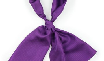 Echarpe en soie 33×140, twill de soie imprimé mini Pois – Violet