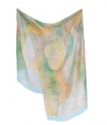 Echarpe en soie, mousseline de soie imprimée Morisot, Jeune Fille au Panier col 3 bleu