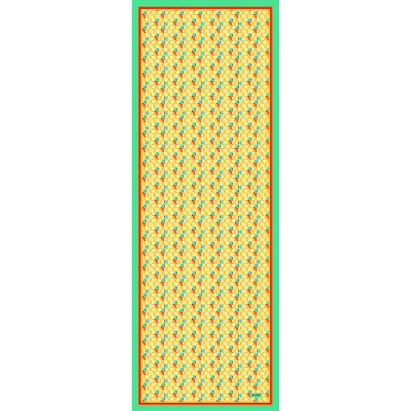 Etole en Coton et Soie imprimé Color Mosaic col 1 jaune vert