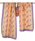 Etole en Coton et Soie imprimé Color Mosaic col 3 orange violet