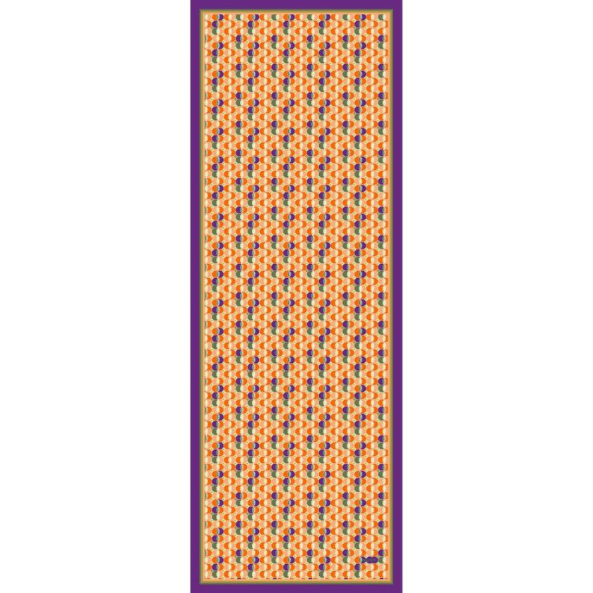 Etole en Coton et Soie imprimé Color Mosaic col 3 orange violet