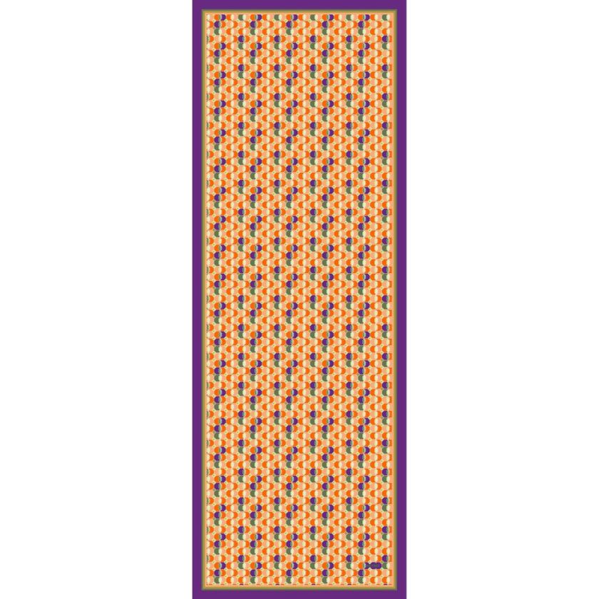 Etole en Coton et Soie imprimé Color Mosaic col 3 orange violet