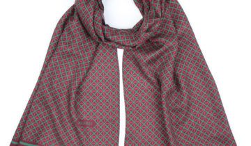 Echarpe en laine et soie 46×180 Imprimée Impact- Bordeaux