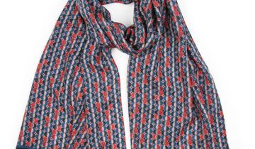 Echarpe en laine et soie 46×180 imprimée Absolu – Rouge