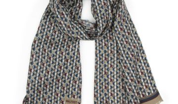 Echarpe en laine et soie 46×180 imprimée Absolu – Gris