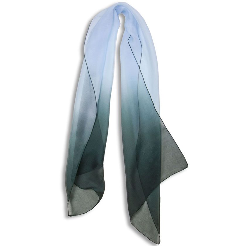 Echarpe en soie, mousseline de soie ombrée 2 tons