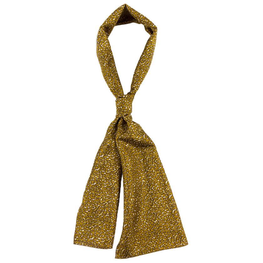 Echarpe en soie 33x140, twill de soie imprimé mini fauve - Beige