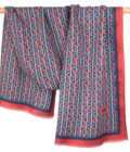 Echarpe en laine et soie 67x180 Essaim col 1 rouge bleu