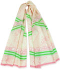 Echarpe en laine et soie 46x180 imprimée Gravures - Rose