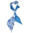 Bandeau de soie 13x140, twill de soie imprimé Quotidien et Gros Pois - Bleu Marine