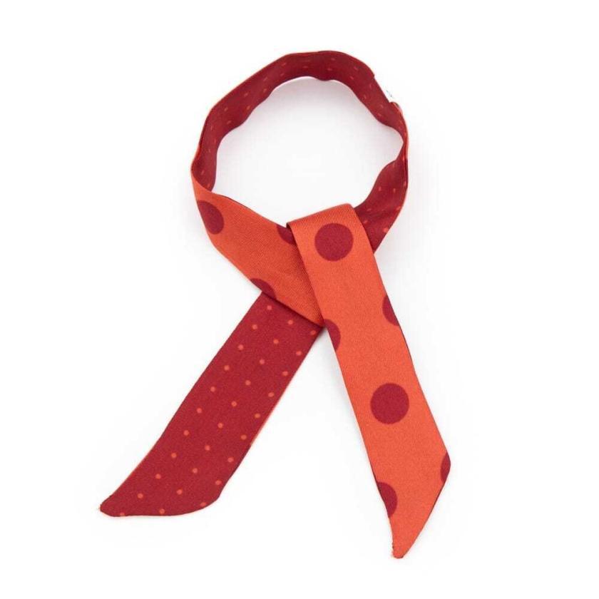 28394.03 LIEN SOIE POIS MINI POIS 2X45CM COL 18 ORANGE ROUGE