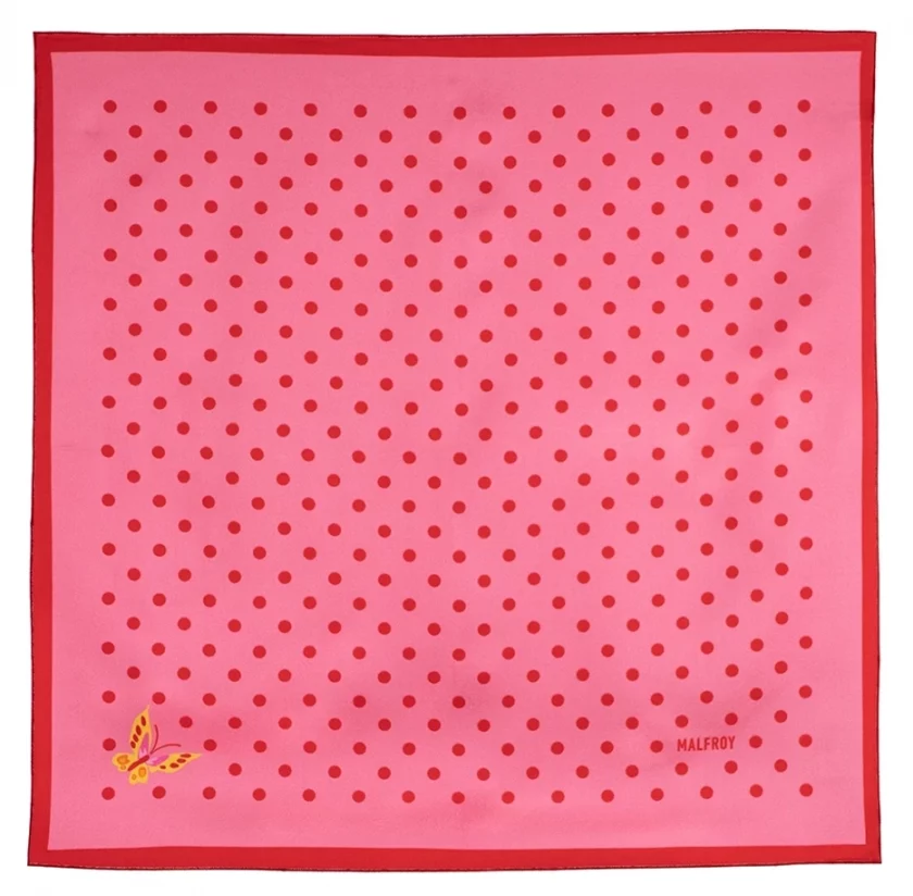 Carré de soie 49, twill de soie imprimé Pois - Rose28897.01.13 Carré de soie 49, twill de soie imprimé Pois - Rose