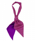 Bandeau de soie 13x140, twill de soie imprimé Ovales doublé Mini Pois - Fuchsia