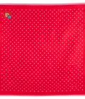 Carré de soie 67, twill de soie imprimé Pois - Rouge Rose