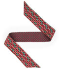 Bandeau de soie 6x86, twill de soie imprimé Hexa Structure - Rouge