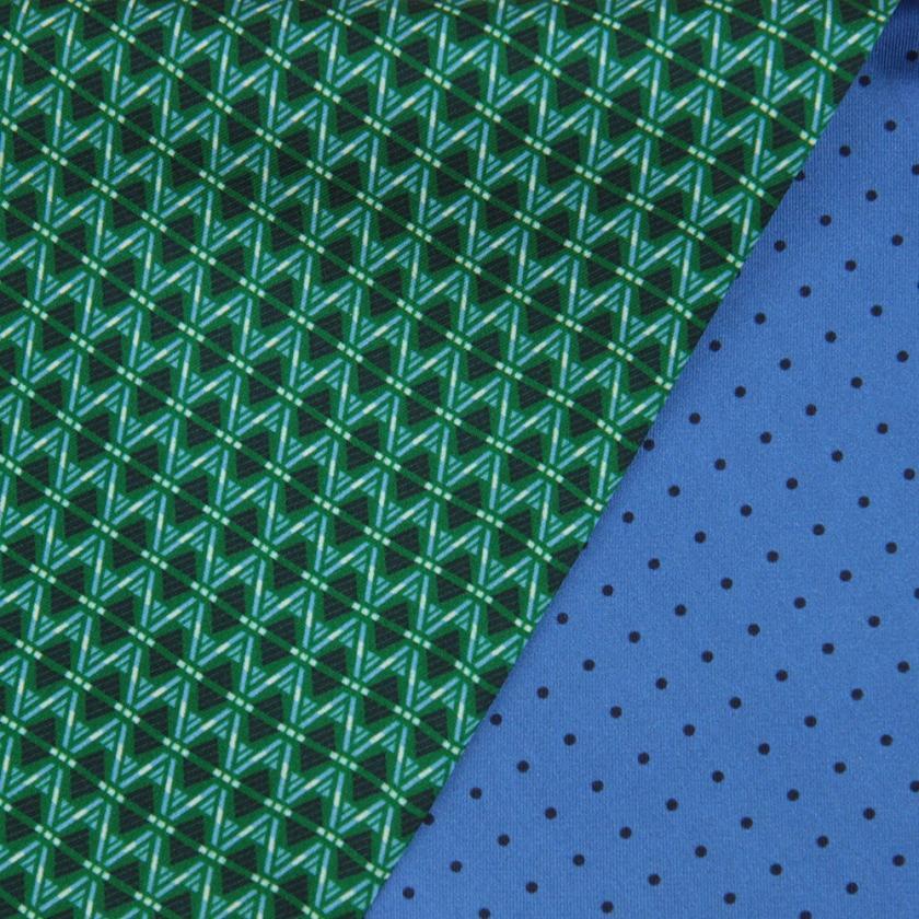 30554.01.5 Bandeau de soie 13x140, twill de soie imprimé Ethnique Mini Pois - Vert 5