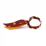 Bracelet doré et Lien en Twill de soie imprimé Pois – Bordeaux