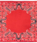 Carré de soie 67, twill de soie imprimé Bandana - Rouge