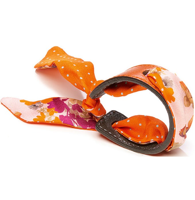 29148 Bracelet imprimé Fleurs Mini pois col 1 Orange