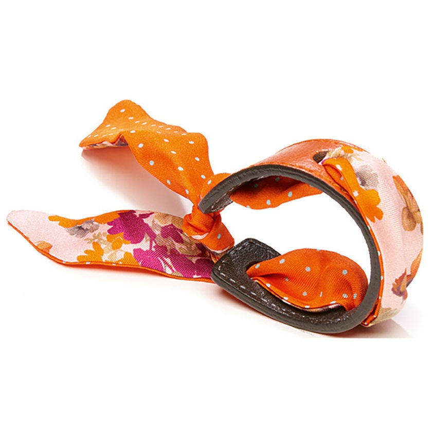 29148 Bracelet imprimé Fleurs Mini pois col 1 Orange