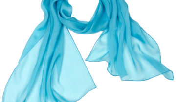 Echarpe en soie 43×160, mousseline de soie unie – Turquoise