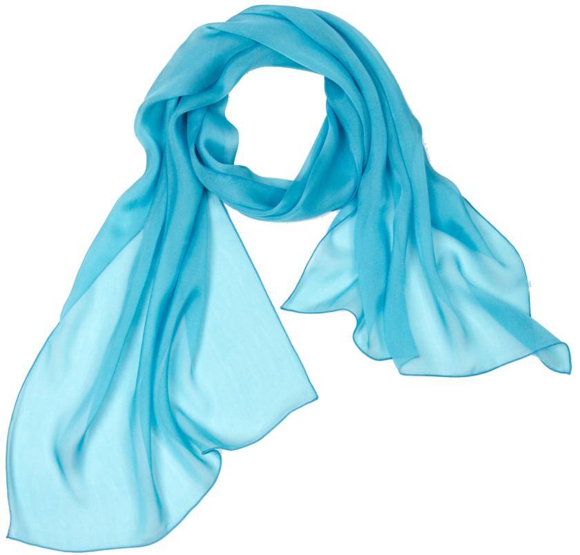 Mousseline de soie unie 43x160 - Turquoise