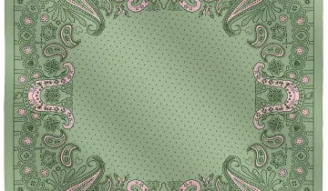 Carré de soie 67, twill de soie imprimé Bandana – Vert Clair