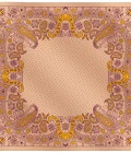 Carré de soie 67, twill de soie imprimé Bandana - Beige