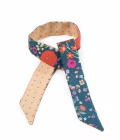 Lien en soie imprimé Fleurettes Mini Pois - Vert