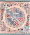 Carré de soie 67, twill de soie imprimé Cléopâtre - bleu