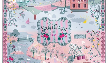Carré de soie 90, twill de soie imprimé Secret Garden – Rose
