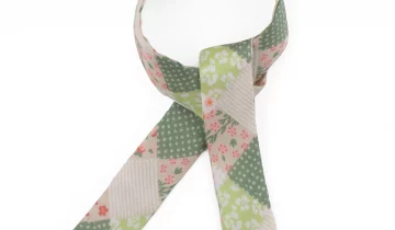 Lien en soie imprimé Patchwork – Vert